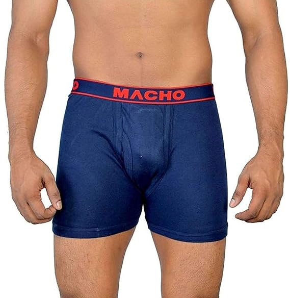 Amul Macho Men's Long Cotton Fine Trunk Pack of 4 (Multi Color)