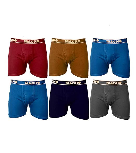 Amul Macho Men's Long Cotton Fine Trunk Pack of 4 (Multi Color)