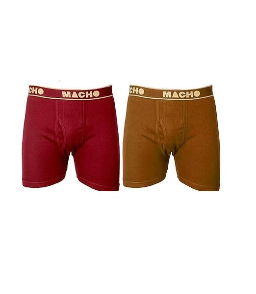 Amul Macho Men's Long Cotton Fine Trunk Pack of 2 (Multi Color)